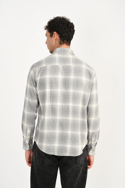 Dlazy Slate Grey Checked Casual Shirt.