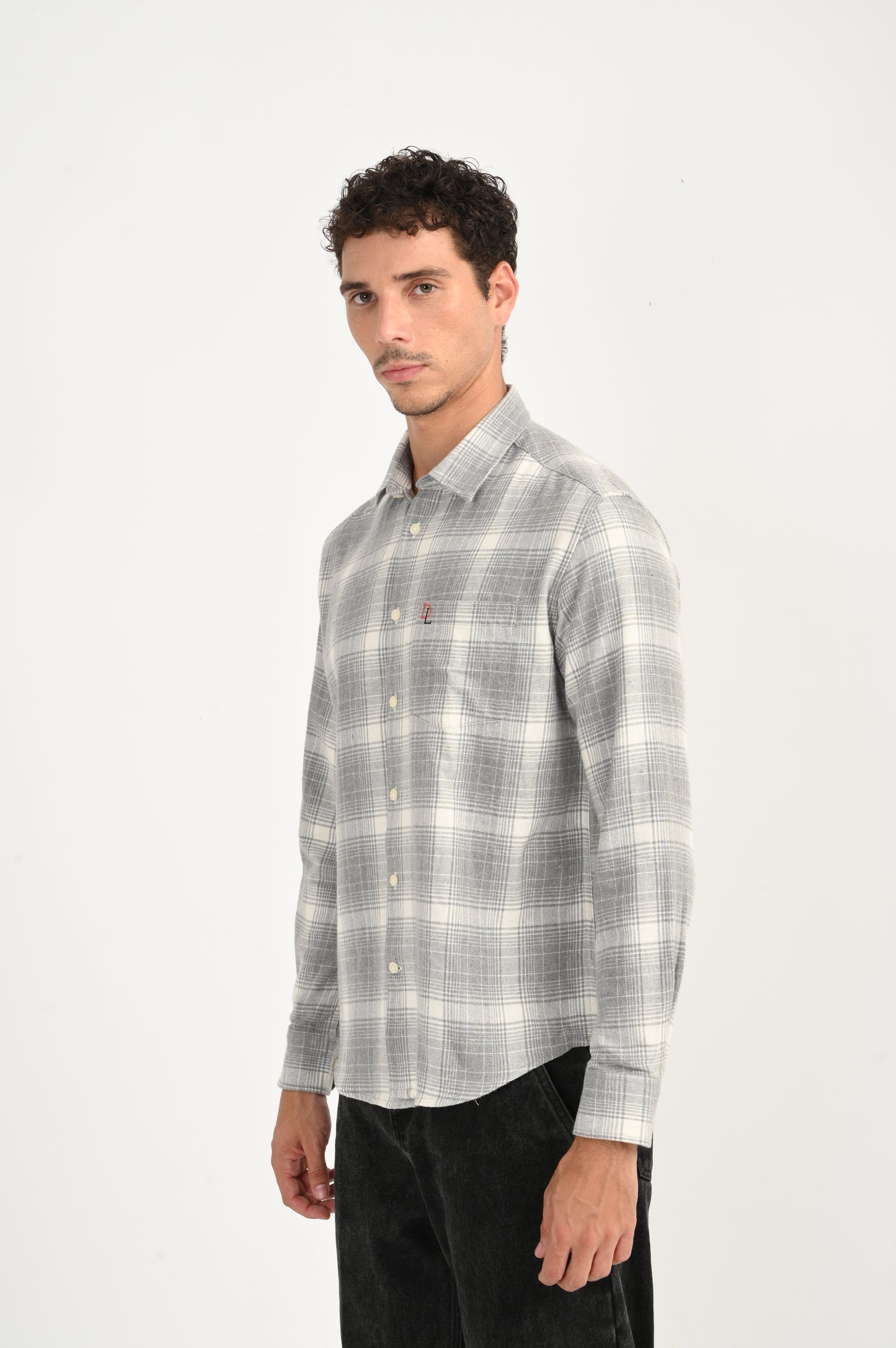 Dlazy Slate Grey Checked Casual Shirt.