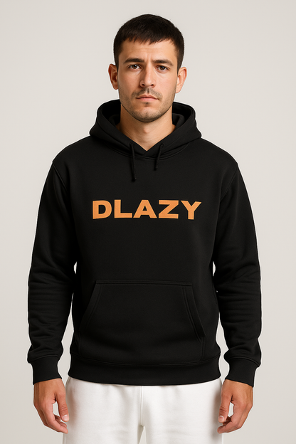 DLAZY BLACK PRINTED 330 GSM HODDIE