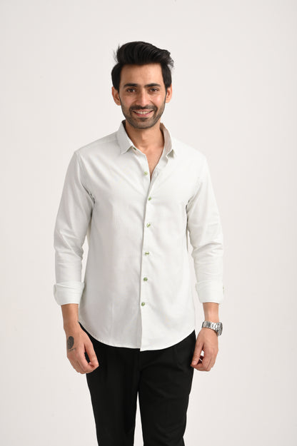DLAZY MEN GREEN STRIPES REGULARLY FIT SHIRT