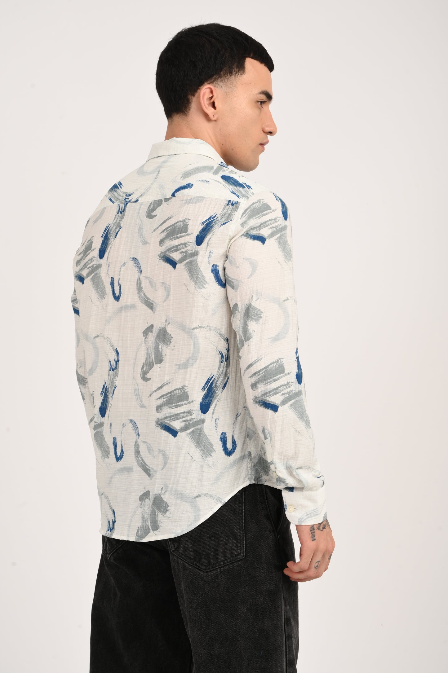 Dlazy men Brushstroke Waves Shirt..