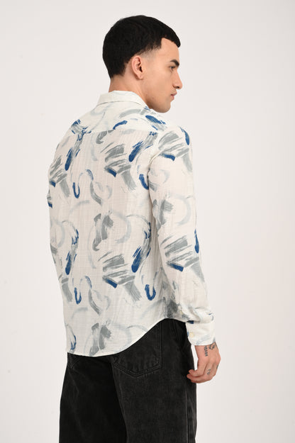 Dlazy men Brushstroke Waves Shirt..
