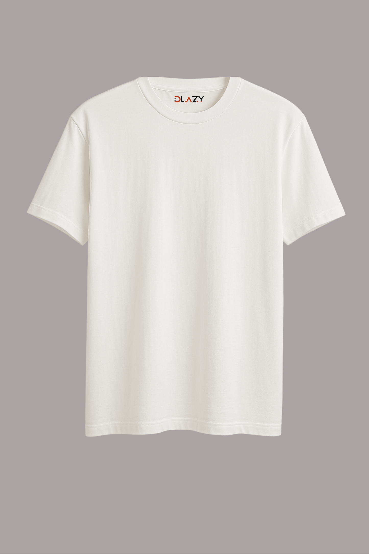 DLAZY HALF WHITE: Regular fit 210 gsm premium cotton plain T-shirt