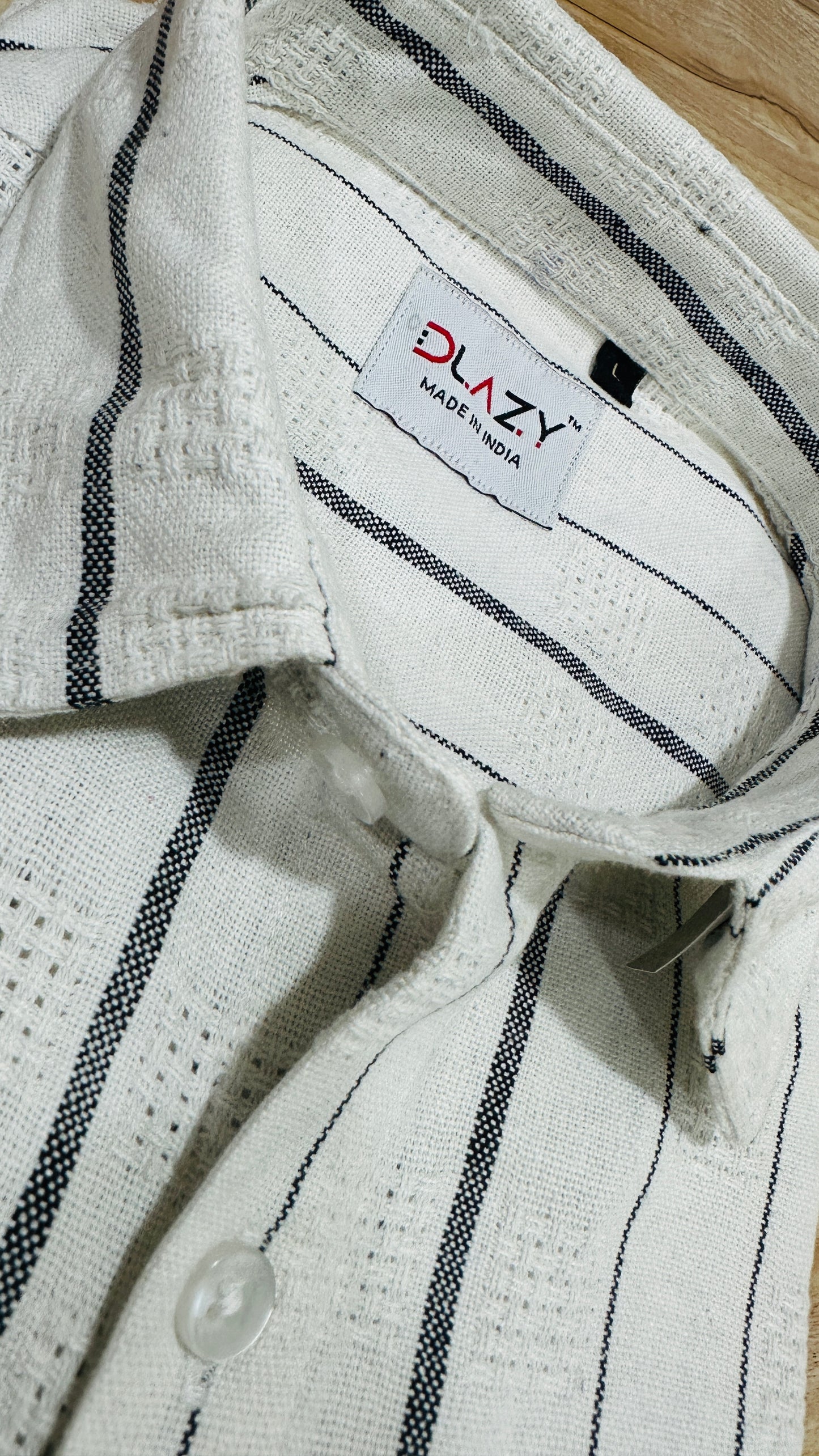 DLAZY WHITE- Regular fit half sleeve shirt
