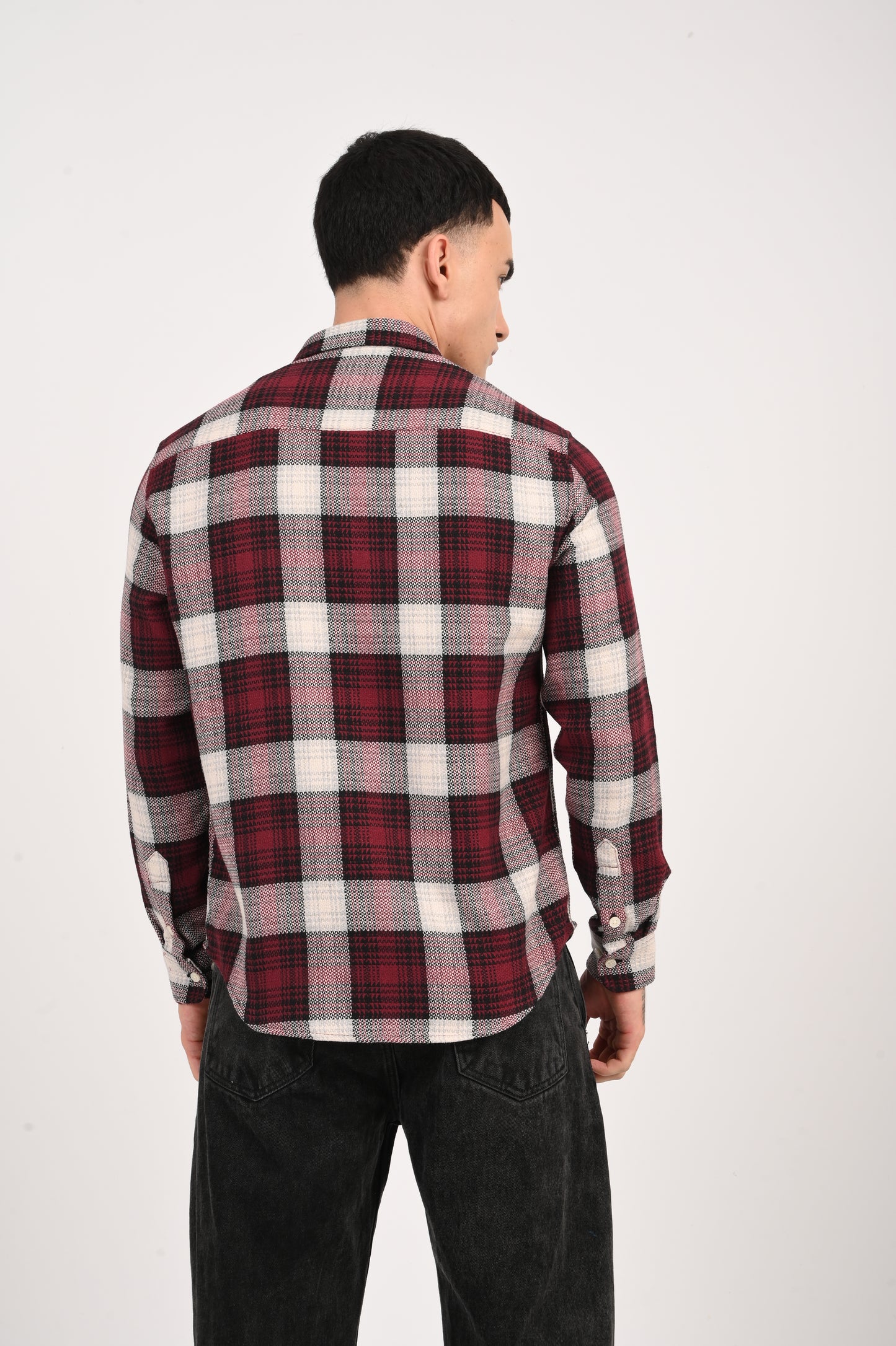 Dlazy men Wine Plaid shirt…