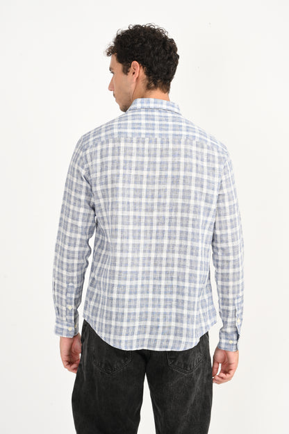 Dlazy Classic Blue & White Check  Shirt .