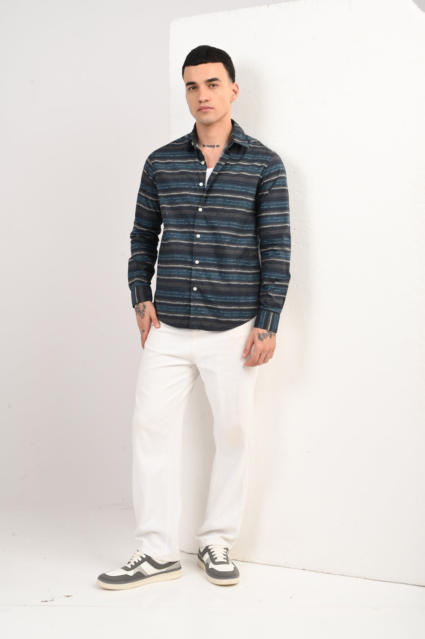 Dlazy Men Ocean Stripes shirt..