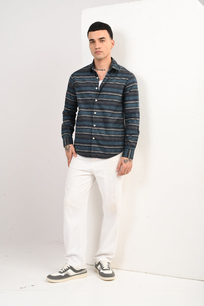 Dlazy Men Ocean Stripes shirt..