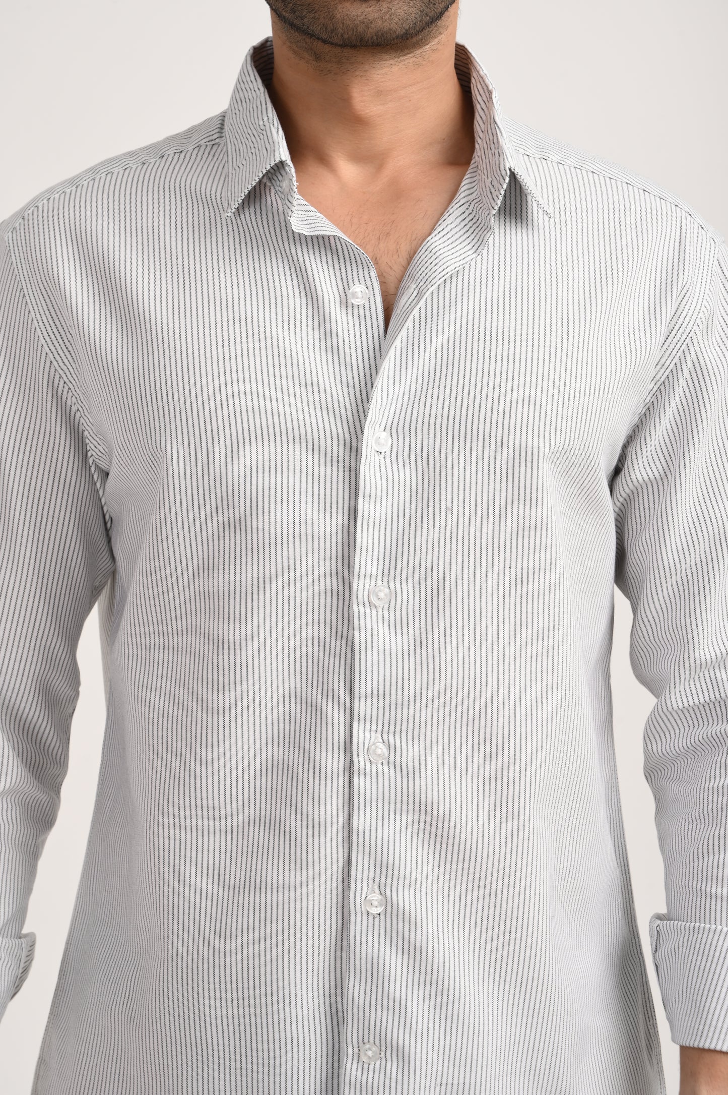 DLAZY MEN BLACK STRIPES REGULARLY FIT SHIRT