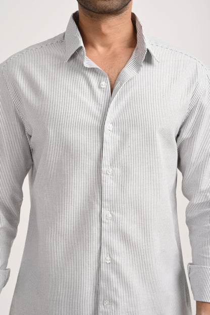 DLAZY MEN BLACK STRIPES REGULARLY FIT SHIRT