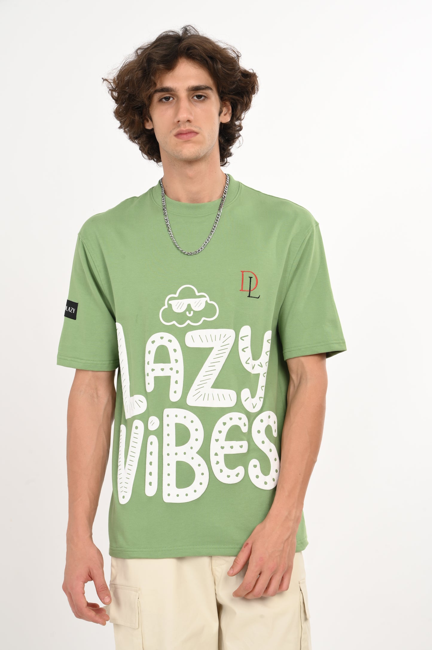 DLAZY LAZY VIBES GREEN OVERSIZED TEE