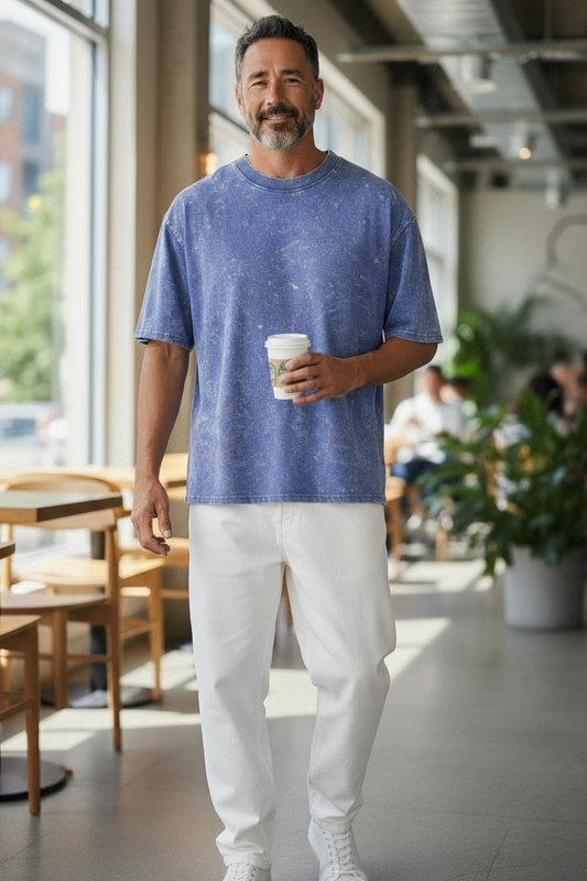 DLAZY VINTAGE SKY ACID WASH T-SHIRT