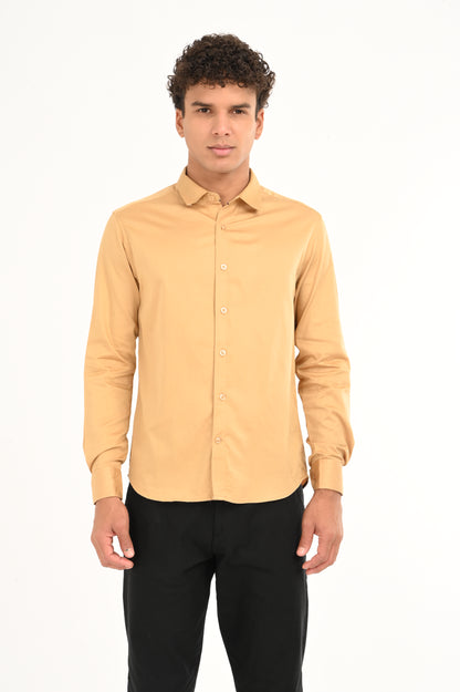 DLAZY AMBER GLOW( mustard yellow) PLAIN  SATIN SHIRT…