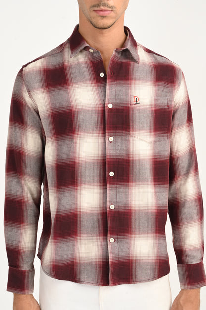 Dlazy Burgundy Storm Plaid Shirt..