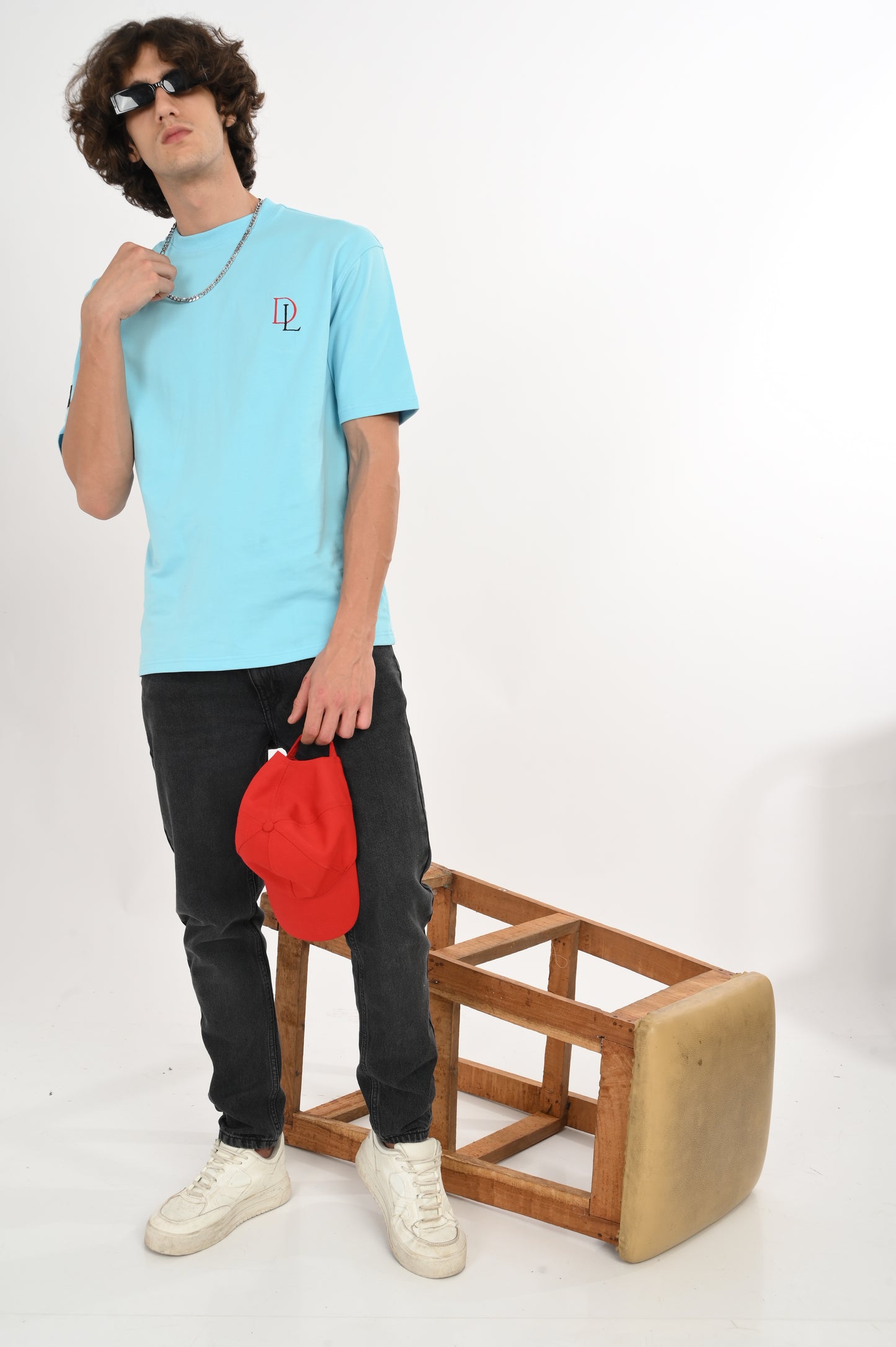 DLAZY CALM OCEAN BLUE OVERSIZED TEE
