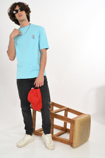 DLAZY CALM OCEAN BLUE OVERSIZED TEE
