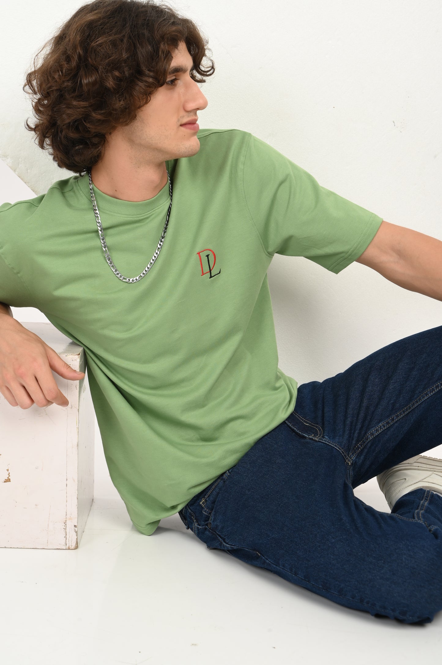 DLAZY FEEL THE BEAT GREEN OVERSIZED TEE