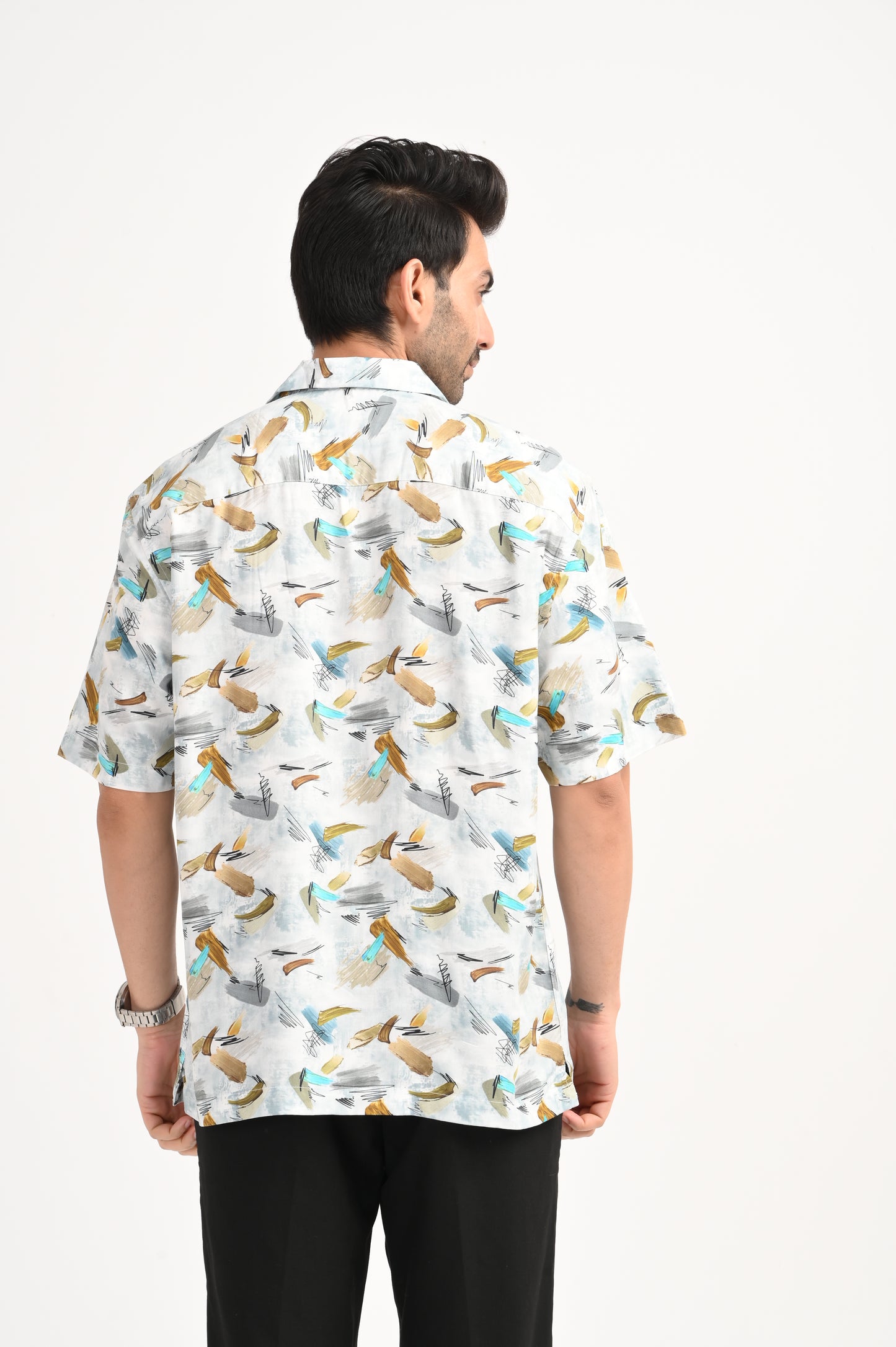 DLAZY GREEN HALF SLEEVE PRINTED SHIRT