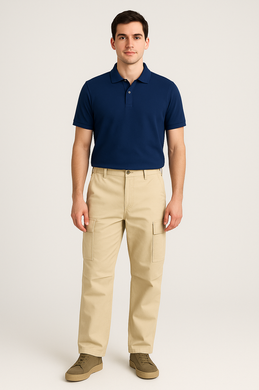 DLAZY NAVY BLUE- Regular Fit Polo Shirt