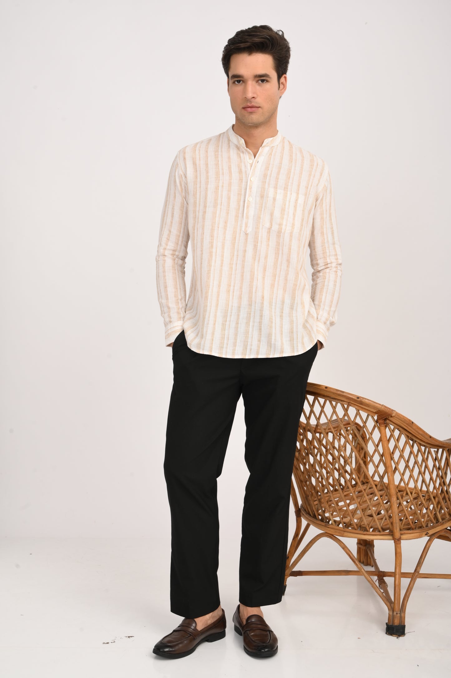 DLAZY MEN DESERT STRIPES HALF KURTHA..