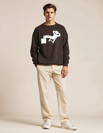 DLAZY BLACK :  Loose fit sweatshirt 300gsm with French terry