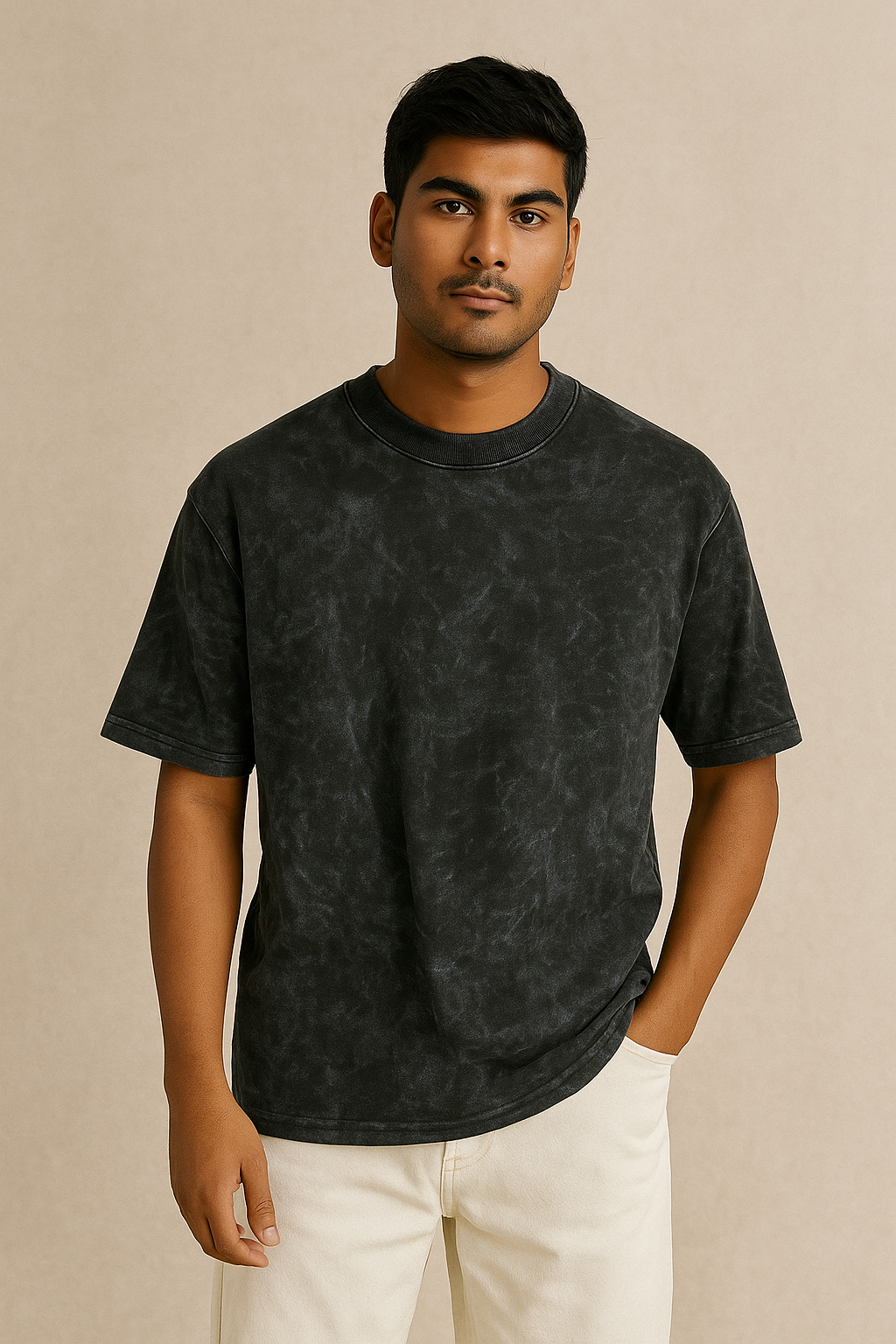 DLAZY CHARCOAL ACID WASH T-SHIRT