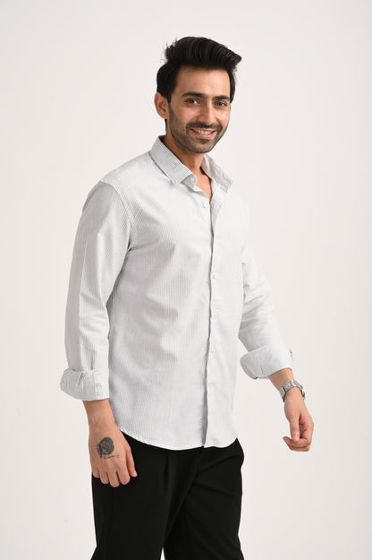 DLAZY MEN BLACK STRIPES REGULARLY FIT SHIRT