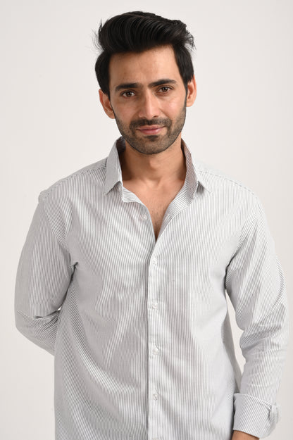 DLAZY MEN BLACK STRIPES REGULARLY FIT SHIRT