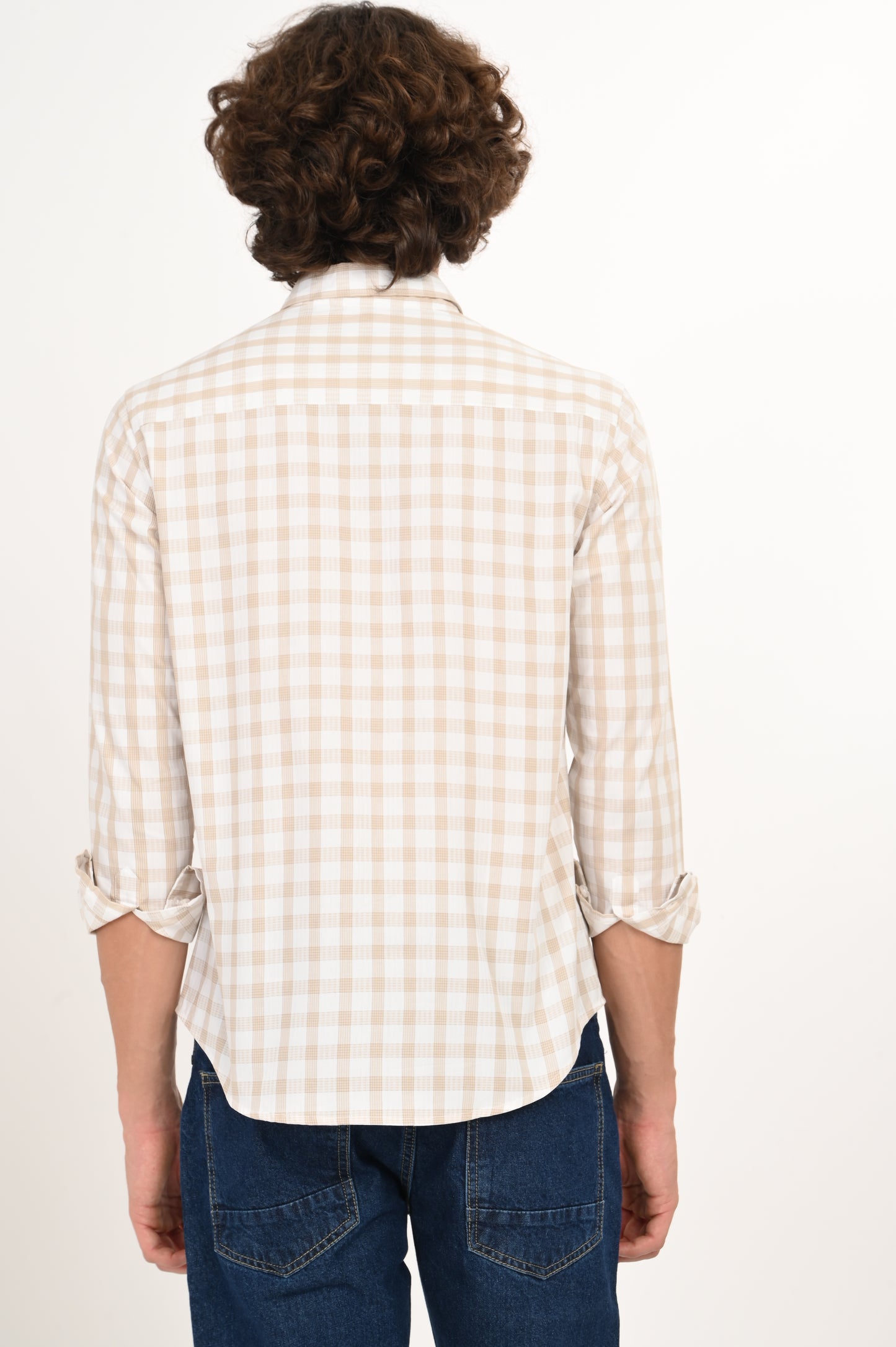 DLAZY SANDSTONE DOBBY CHECKS SHIRT