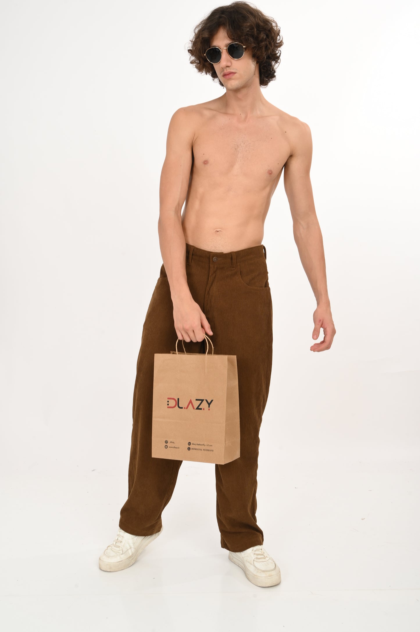DLAZY BROWN BAGGY CORDUROY PANT