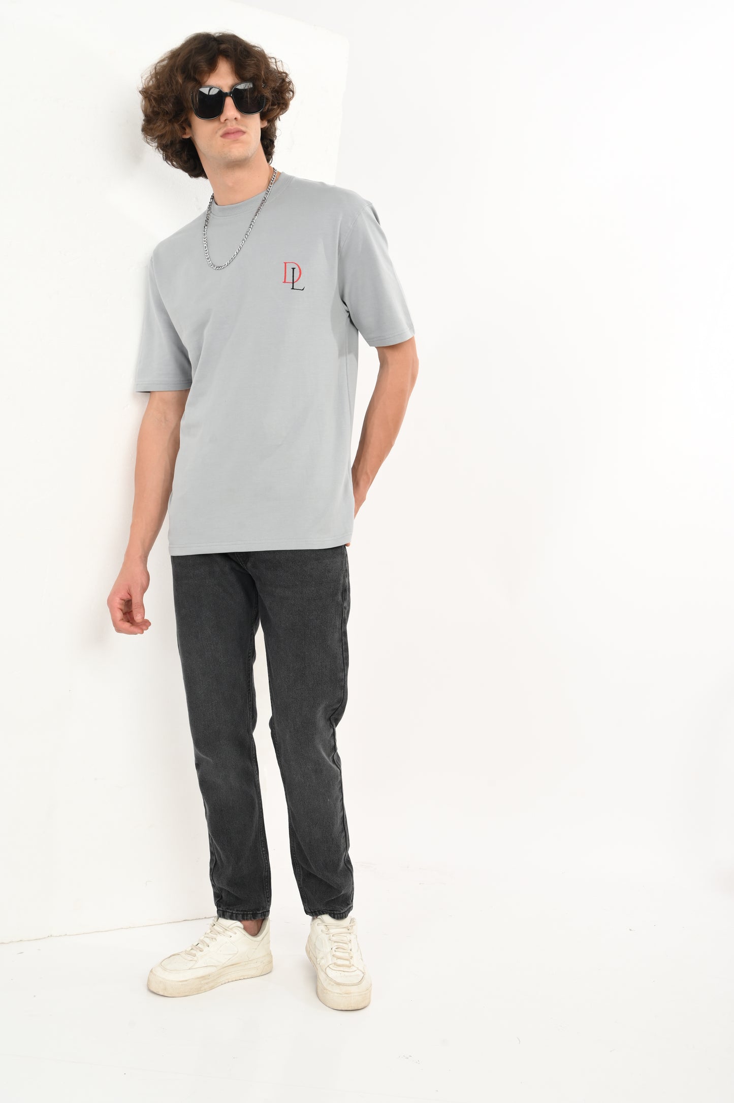 DLAZY INDIA TRAVEL GREY OVERSIZED TEE