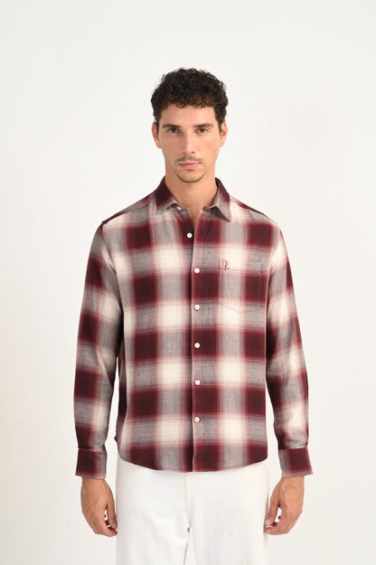 Dlazy Burgundy Storm Plaid Shirt..