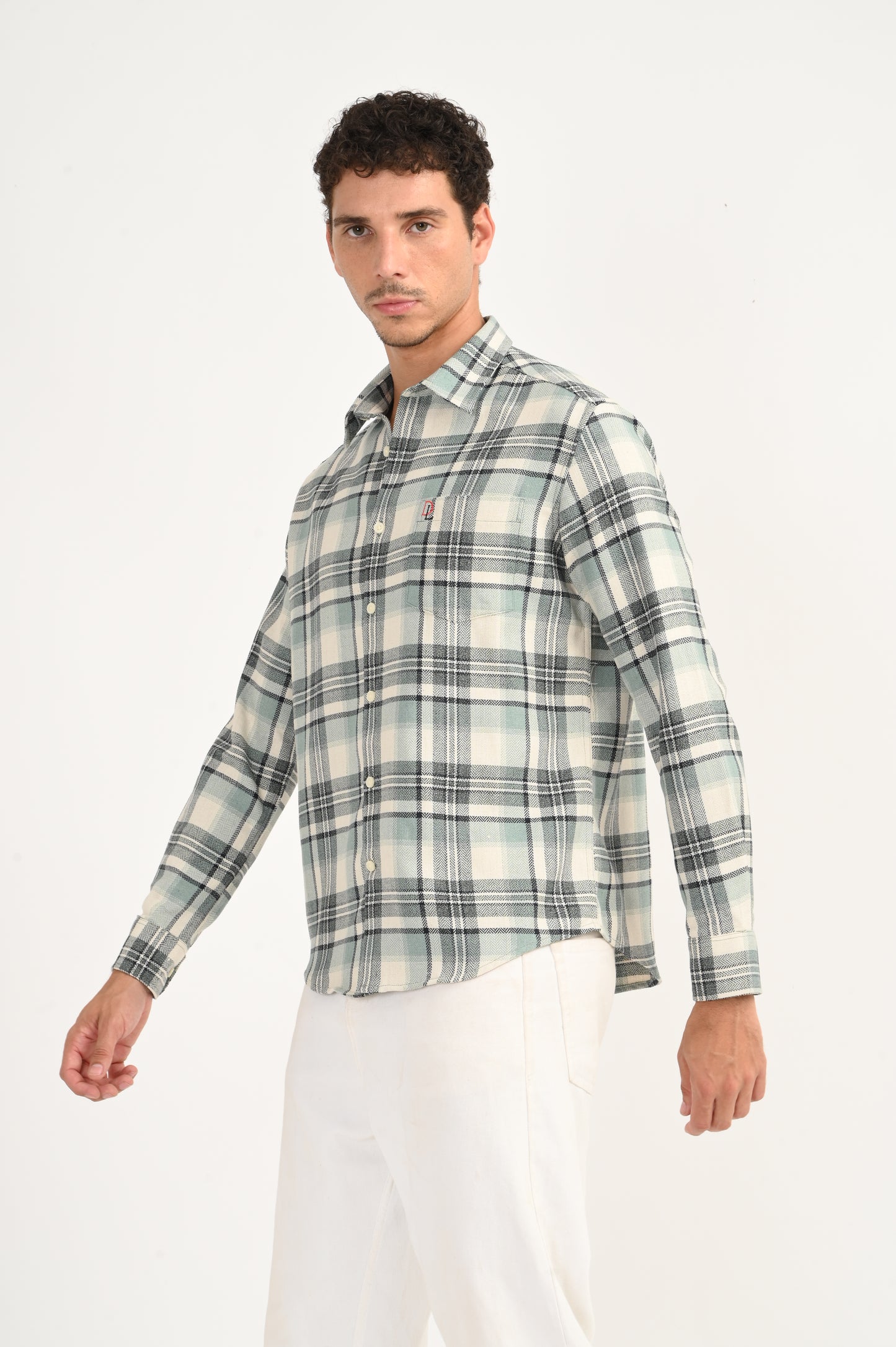 Dlazy Sage Mist Plaid Shirt..