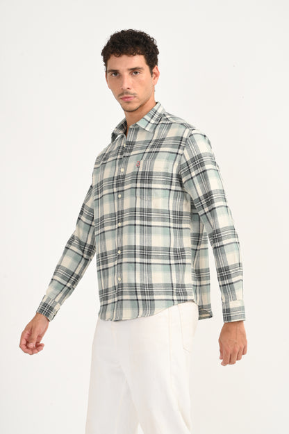 Dlazy Sage Mist Plaid Shirt..