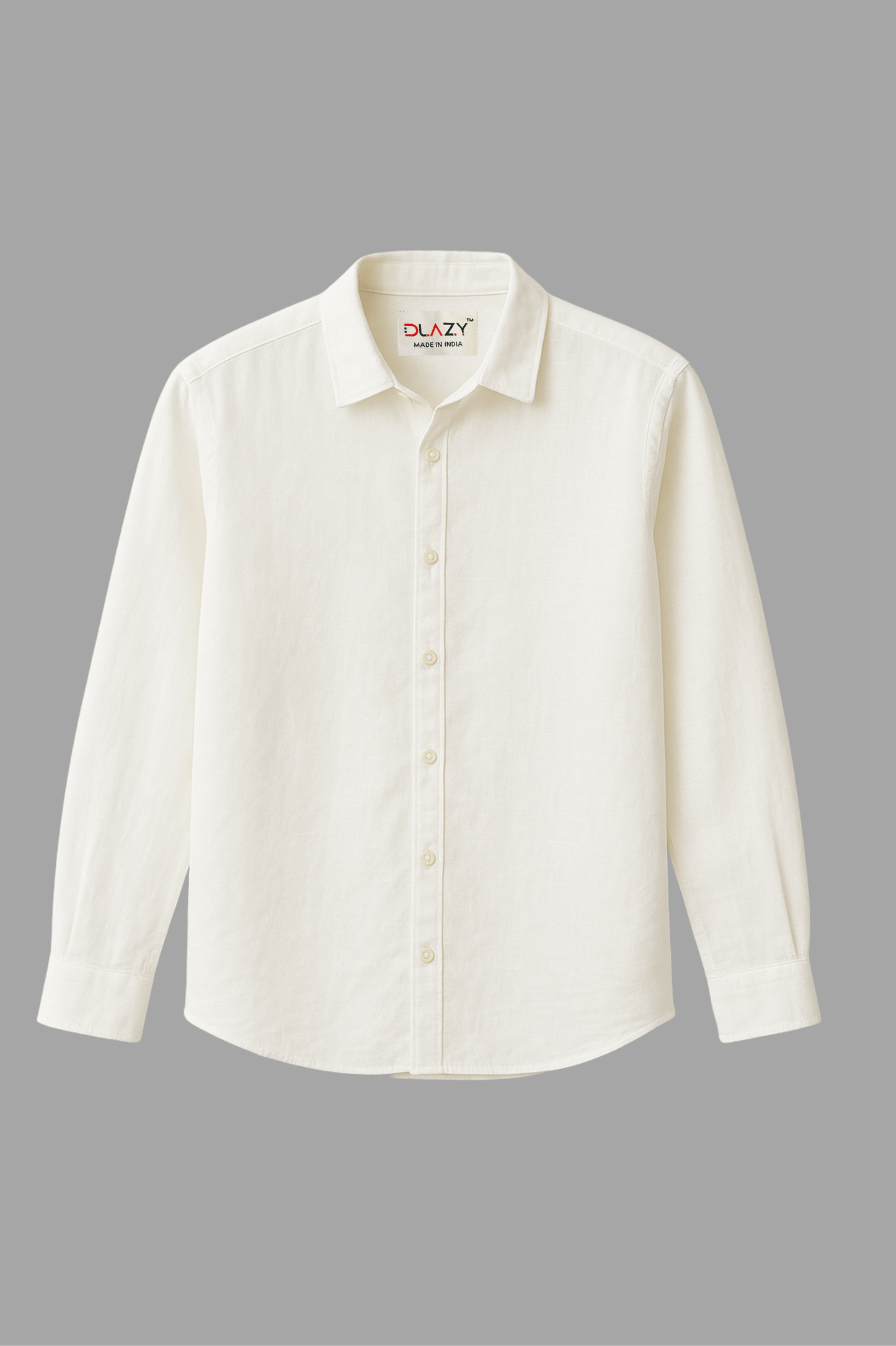 DLAZY WHITE LINEN COTTON SHIRT