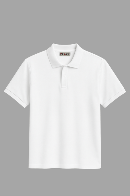DLAZY WHITE POLO SHIRT