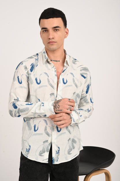 Dlazy men Brushstroke Waves Shirt..