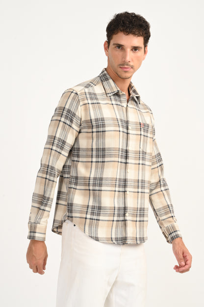 Dlazy Sandstone Plaid Shirt.