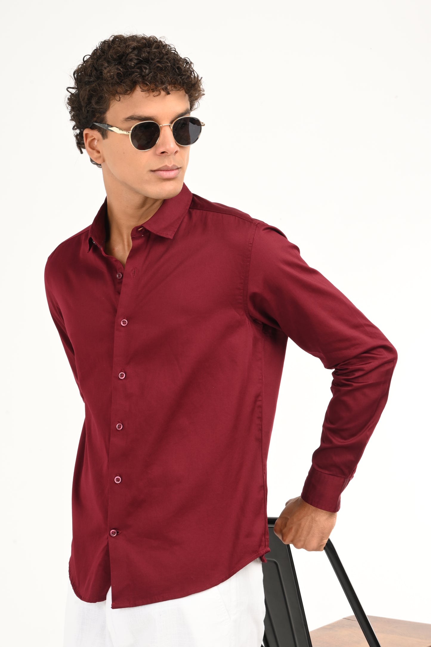 DLAZY MERON PLAIN  SATIN SHIRT