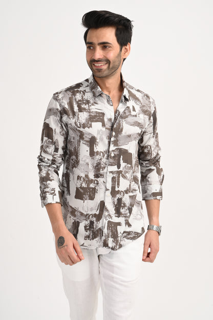 DLAZY STORMY SLATE PRINTED SHIRT