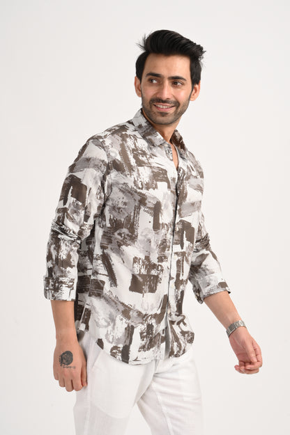 DLAZY STORMY SLATE PRINTED SHIRT