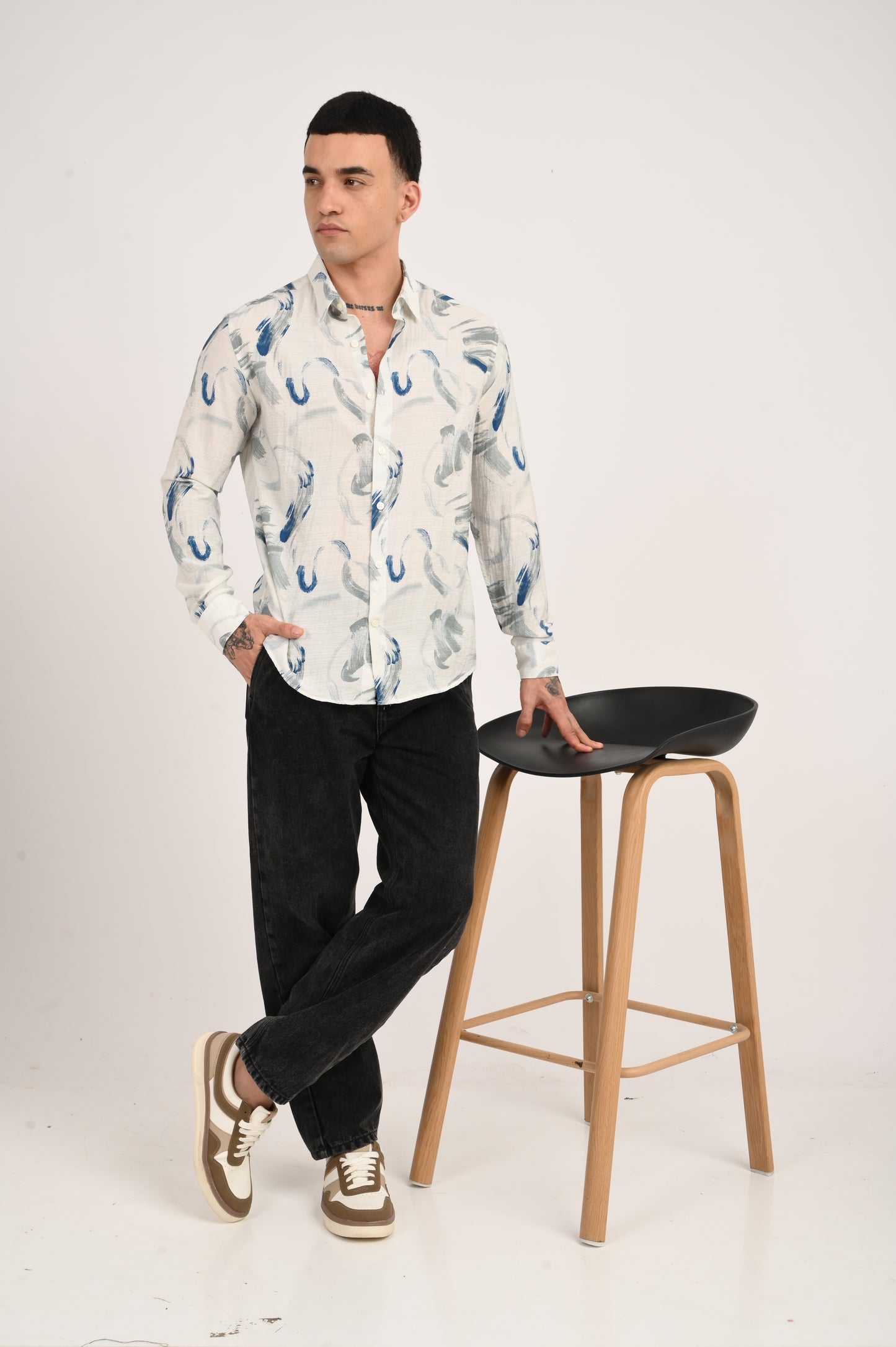 Dlazy men Brushstroke Waves Shirt..
