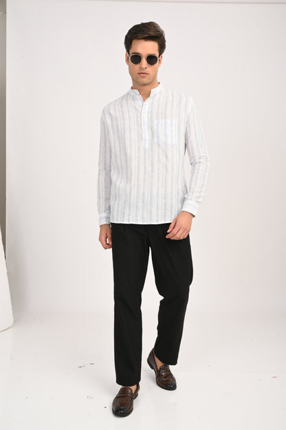 DLAZY MEN SKYLINE STRIPES HALF KURTHA…