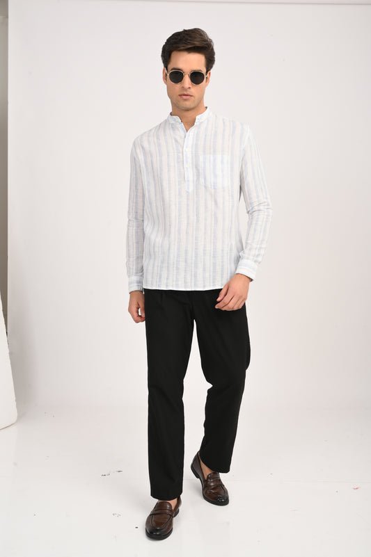 DLAZY MEN SKYLINE STRIPES HALF KURTHA…