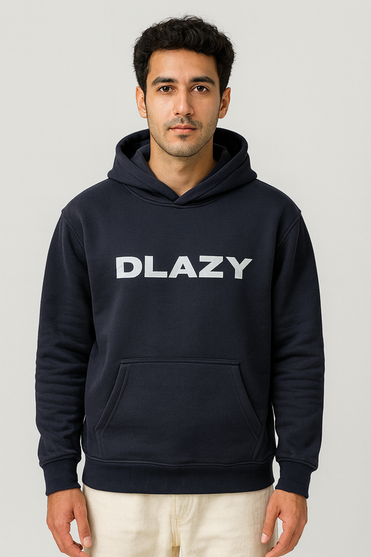 DLAZY NAVY BLUE PRINTED 330 GSM HODDIE