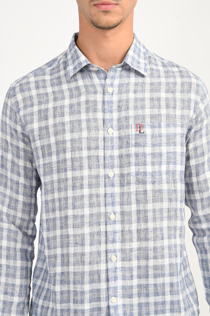 Dlazy Classic Blue & White Check  Shirt .