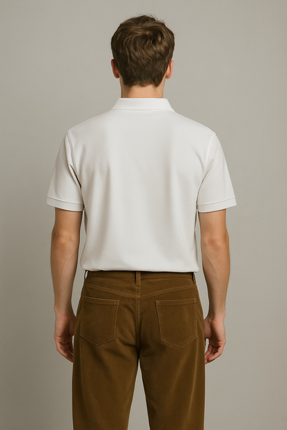 DLAZY WHITE POLO SHIRT