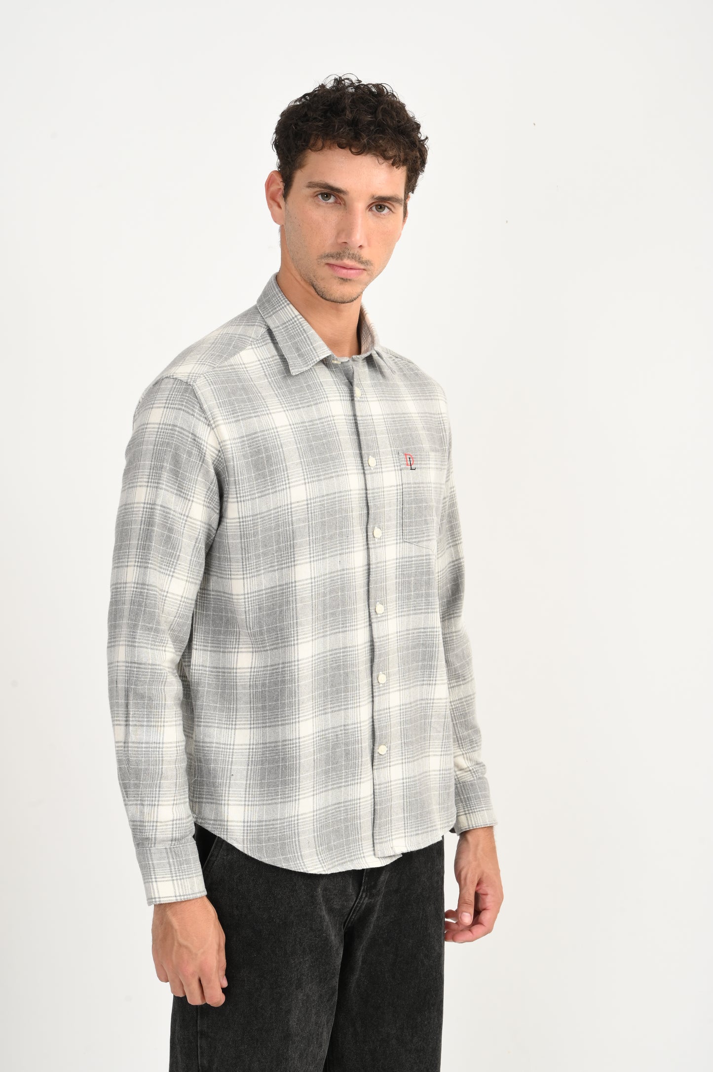 Dlazy Slate Grey Checked Casual Shirt.