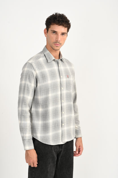 Dlazy Slate Grey Checked Casual Shirt.