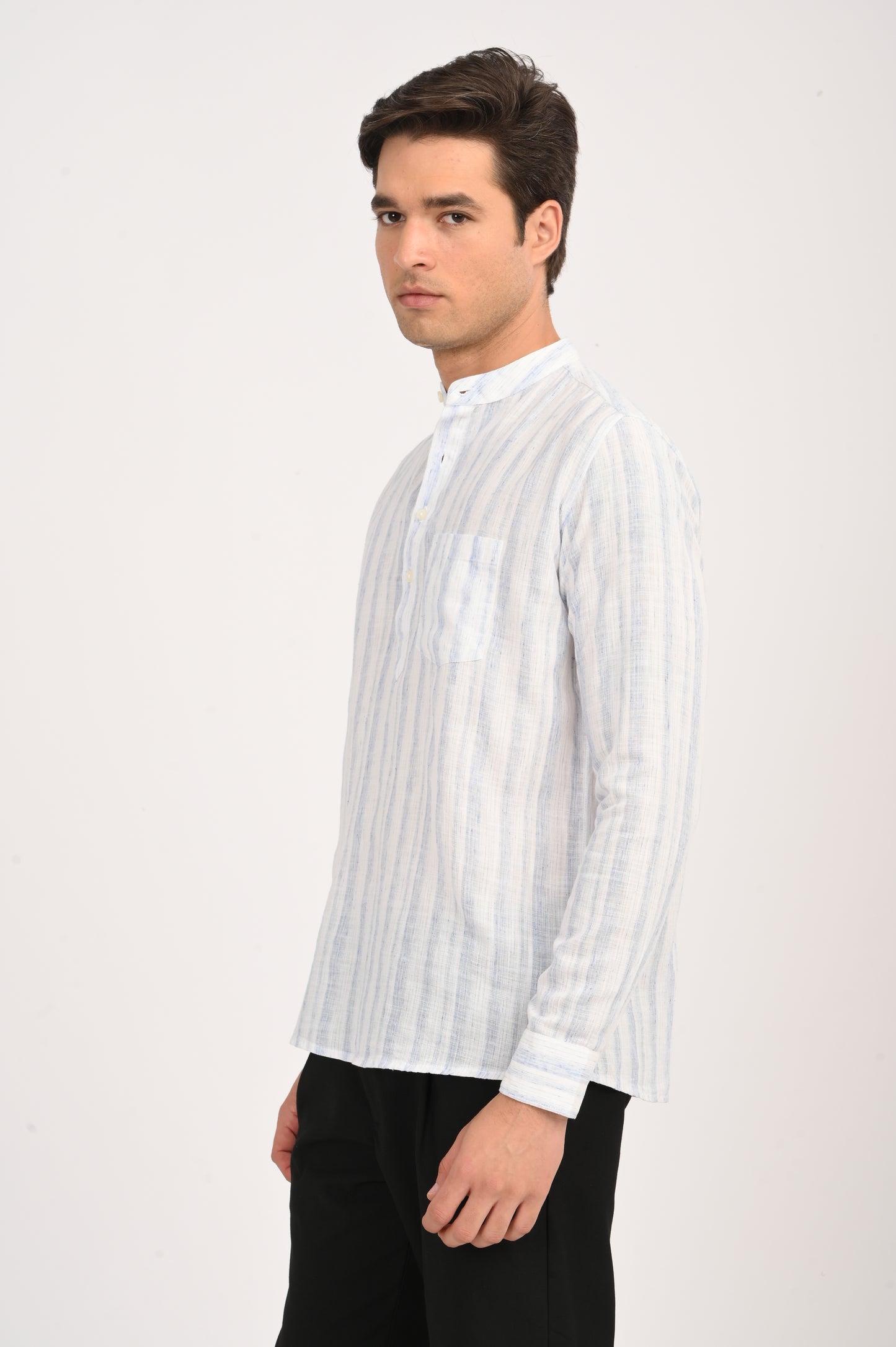DLAZY MEN SKYLINE STRIPES HALF KURTHA…